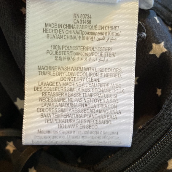 BCBGeneration black jumpsuit with grey stars size S - Picture 9 of 10